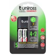 UNIROSS Compact Ladegerät + 4xAA2100 Hybrio Batterie