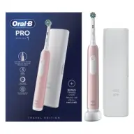 ORAL-B Pro 1 Cross Action Elektromos Fogkefe + úti tok rózsaszín