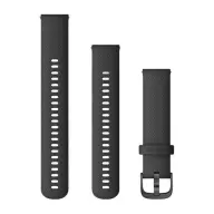 GARMIN Venu óraszíj 20 mm fekete szilikon szürke csat (Quick Release)