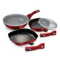 BERLINGER HAUS BH/6796 Metallic Line Burgundy Edition frying pan set 5 pcs