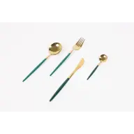 IRIS KT-233-G Kitchen cutlery set 24 pcs Green-Gold
