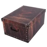 MISS SPACE Maxi 51x37x24 cm láda tárolódoboz barna bőrmintás