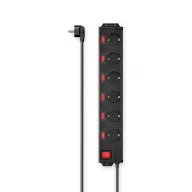 HAMA 223160 Splitter 6 outlet 1.4m black switch
