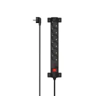 HAMA 223161 Splitter 6 outlet 1.4m black switch protected