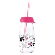 HEREVIN 111722-013P Cow & Milk staklo boca sa slamkom 250ml