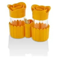 HEREVIN HN-1119 Rose Salt &v Pepper üveg fűszerszóró szett tartóval