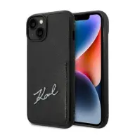 Karl Lagerfeld Signature Logo Cardslot Apple iPhone 14 Plus hátlap tok fekete