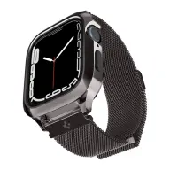 SPIGEN Metal Fit Pro Apple Watch 8/7 45mm fém szíj tokkal grafit fekete