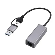 GEMBIRD A-USB3AC-LAN2G-01 USB-A-C 3.1 UTP transformator 1.5Gbps sivo