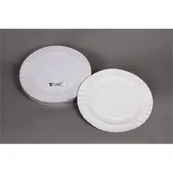 1020016314 Round paper plates 23cm 50 pcs White
