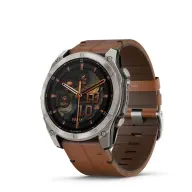 GARMIN Fenix 8 51mm Amoled Sapphire titánium gesztenyebarna bőrszíjjal + grafitszürke szilikon szíjjal