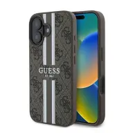 GUESS 4G Printed Stripes MagSafe Apple iPhone 16 Plus hátlap tok barna GUHMP16MP4RPSW