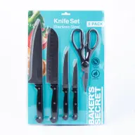 BAKERS SECRET DA00992 Messerset einstellen 19/22.5/30/32.5 cm Schwarz