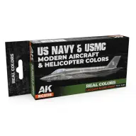 AK INTERACTIVE US Navy & USMC Modern Aircraft & Helicopter Colors lakk alapú festék készlet 6x 17ml