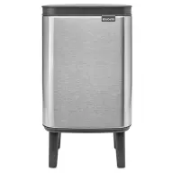 BRABANTIA Bo Waste Bin Hi hulladékgyűjtő felnyitható Soft-Close fedéllel magasított lábakon álló műanyag tartály 4L - A méret r.m. acél selyem ujjlenyomatmentes - 227103