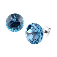 ART CRYSTELLA Fülbevaló SWAROVSKI kristállyal aquakék színű 8mm