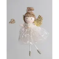 IRIS 060589 Textil akasztós angel szívvel creme