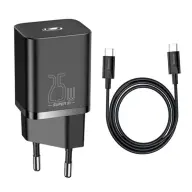 BASEUS 25W Hálózati töltő + USB Type C kábel fekete