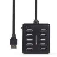 GEMBIRD 10-port USB 2.0 hub fekete