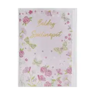 Glücklich Geburtstag Ansichtskarte Rose 13x19 cm