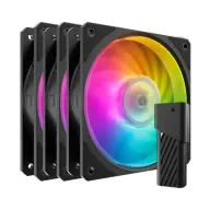 COOLERMASTER Mobius 120P ARGB fekete 3 darabos szett vezérlővel