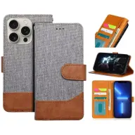 ZONE Jeans Book oldalra nyitható tok Samsung Galaxy S25 Edge szürke