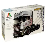 ITALERI 1/24 Scania R730 V8 Streamline Silver Griffin kamion modell