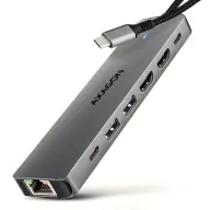 AXAGON HMC-7HX2 USB-C 5Gbps DUAL 4K DISPLAY 7in1 hub