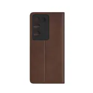 Oldalra nyitható műbőr tok Vivo V40 SE barna