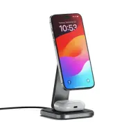 SATECHI ST-Q21FM 2in1 Qi2 vezeték nélküli töltőállvány szürke