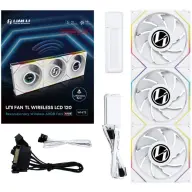 LIAN LI UNI FAN TL LCD Wireless 120mm fordított légáramlás 3 darabos szett fehér