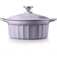 BUYDEEM CP521 Zománcozott öntöttvas holland sütő edény 2.9L Lila