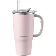 BUYDEEM DS57 Thermo cană cu pai 700ml roz