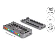 DELOCK 42025 M.2 PCIe SSD külső ház LED világítással USB4 C ezüst