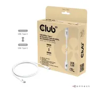 CLUB3D USB 4.0 Type C Összekötő Fehér 1.2m CAC-1572