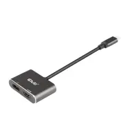 CLUB3D USB 3.1 Type C HDMI + DisplayPort transformator Crno 20cm CSV-1552
