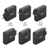 CLUB3D Travel Charger 100W GaN technology Four port USB Type-A(2x) and -C(2x) Power Delivery(PD) 3.0 Support