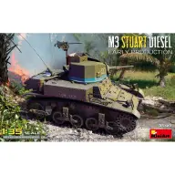 MINIART 1/35 M3 Stuart Diesel tank modell korai változat