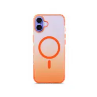 CELLECT Mágneses szilikon tok iPhone 16 narancssárga-átlátszó