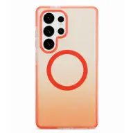 CELLECT Mágneses szilikon tok Samsung Galaxy S25 Ultra narancssárga-átlátszó