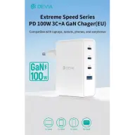 DEVIA Extreme Speed Series 100W GaN PD Leistung Schnellladegerät adapter Weiß