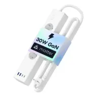 MEROSS Elosztó 4 aljzat 2x USB-A 2x USB-C 1.8m fehér kapcsolós