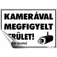 Információs matrica Kamerával megfigyelt terület 11.6x16.6cm
