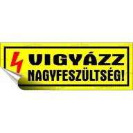Információs matrica Vigyázz nagyfeszültség 14x5 cm