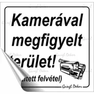 Információs matrica Kamerával megfigyelt terület 8.7x8.3cm
