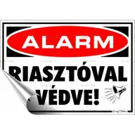 Információs matrica Riasztóval védve 11.6x16.6 cm