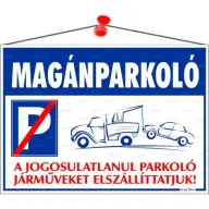 Információs tábla Magánparkoló 35x25cm