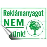 Információs matrica 11.6x16.6cm Reklámanyagot nem kérünk