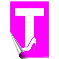 Információs matrica 25x17.5cm Tanuló vezető T betű női pink