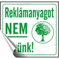 Információs matrica 8.7x8.3cm Reklámanyagot nem kérünk